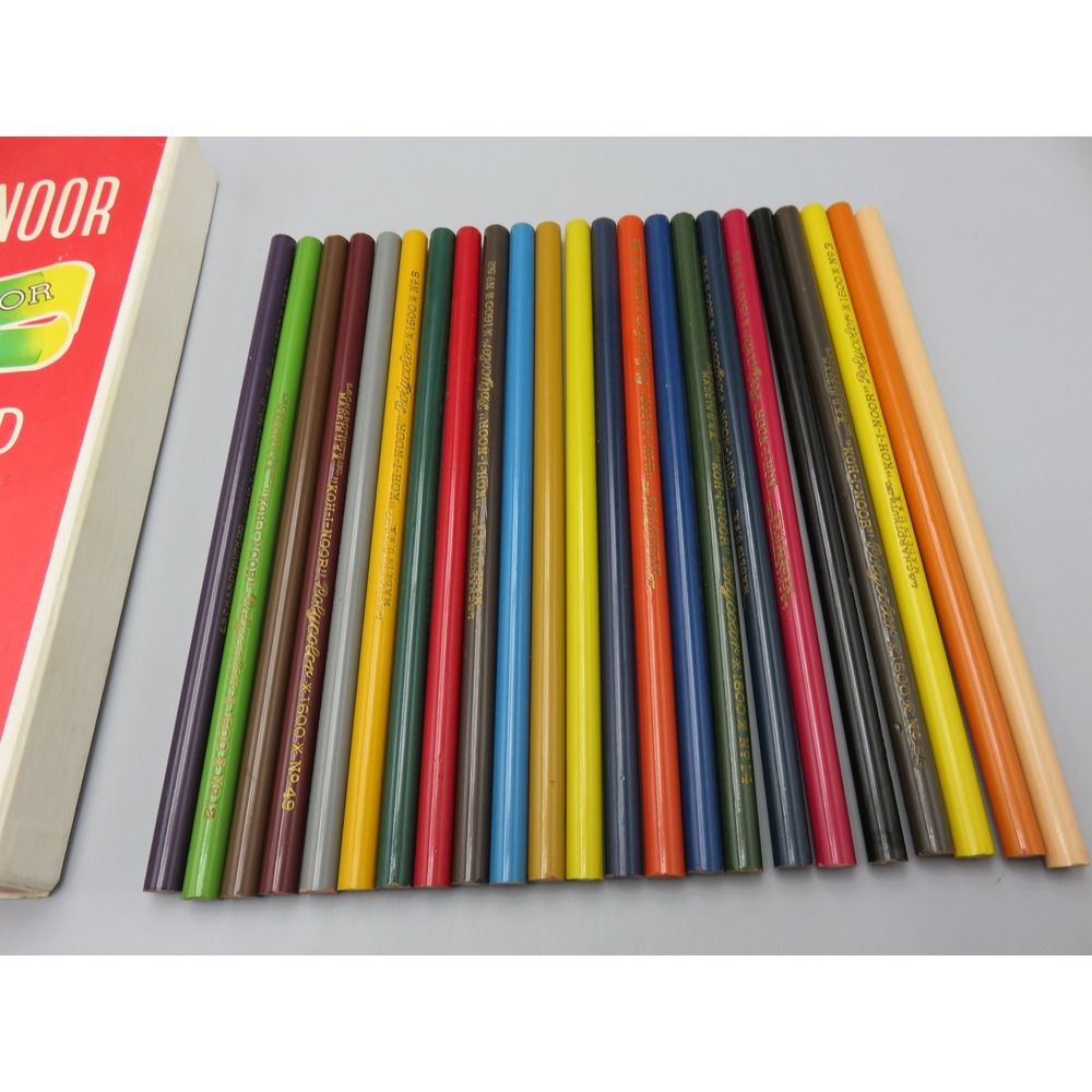 Vintage Koh-I-Noor Polycolor Colored Pencils Set No 1613 23 Assorted Colors USA